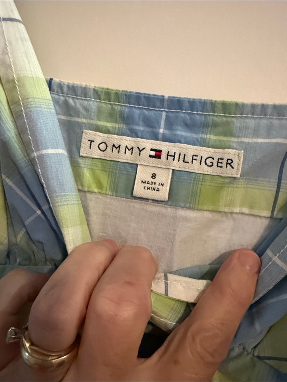 Tommy Hilfiger Blue and Green Plaid Midi Dress - Picture 2 of 6